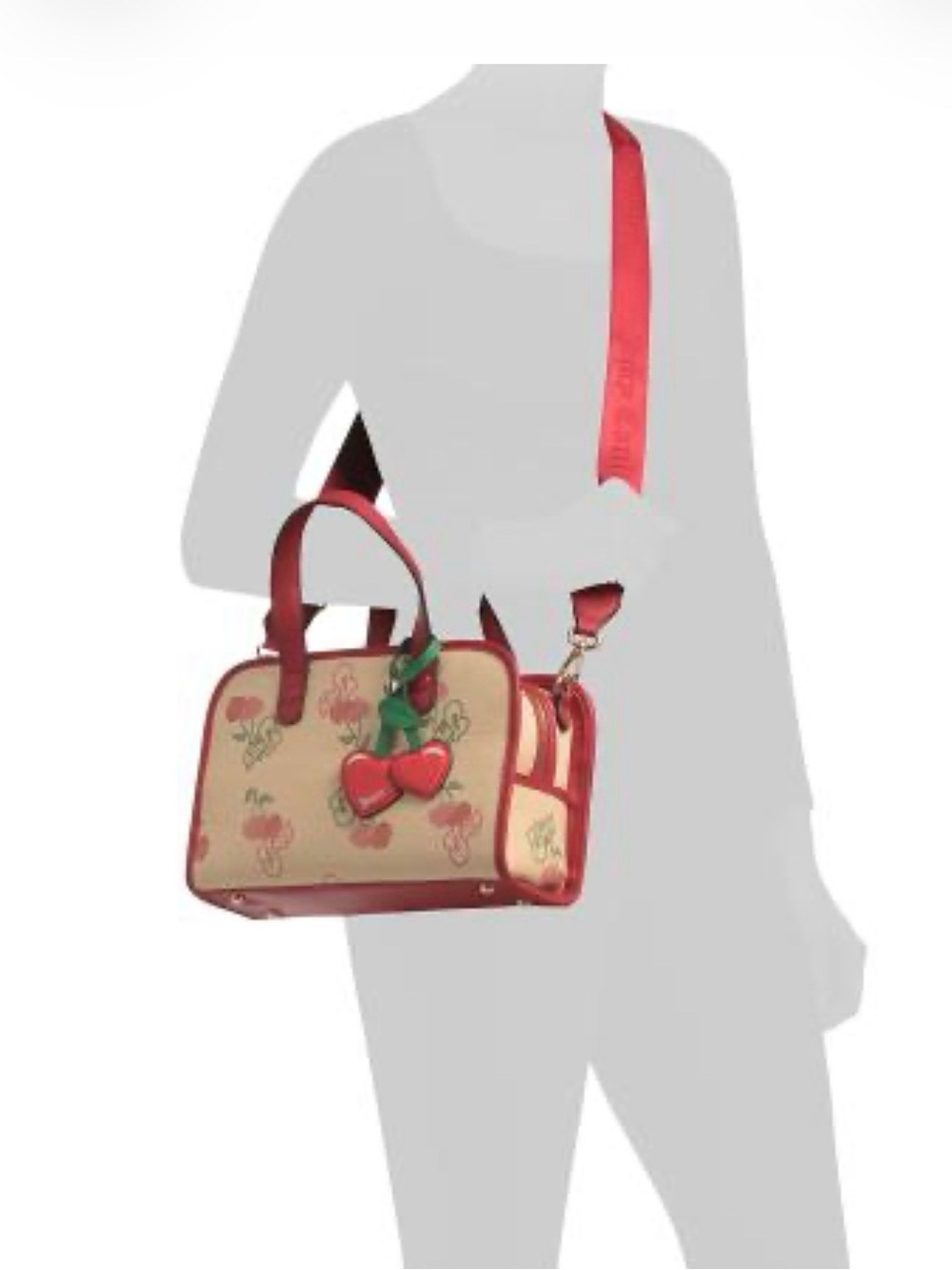 Juicy Couture Red & Green Cherry Charm Satchel - Picture 3 of 6